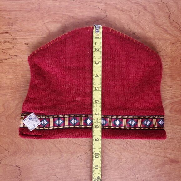 Vintage Merkley Headgear Red Wool Knit Winter Hat Toque Beanie Snowboard Canada - Picture 9 of 9